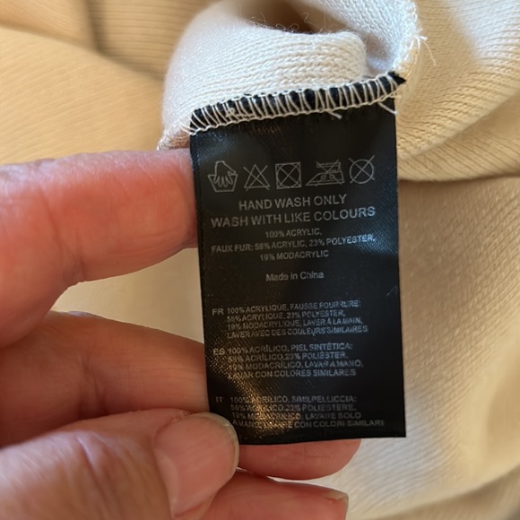 PIA ROSSINI beige poncho with faux fur trim one size - Picture 12 of 14